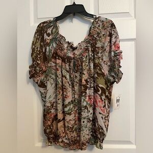 Belissimo Elegant Abstract Print Blouse